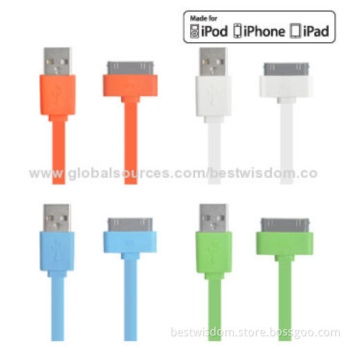 30-pin Connector Cable for Apple's iPhone, MFI-approved, with 1m Cable Length
